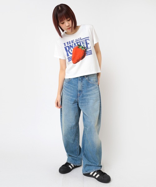 RNA(アールエヌエー)の「M2443 イチゴコンパクトT(Tシャツ/カットソー・レディース・ホワイト/ブルー/オレンジ・MEDIUM)」の21枚目の写真