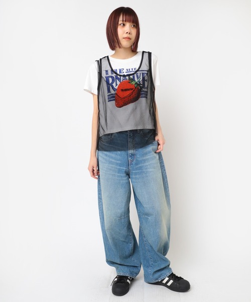 RNA(アールエヌエー)の「M2443 イチゴコンパクトT(Tシャツ/カットソー・レディース・ホワイト/ブルー/オレンジ・MEDIUM)」の22枚目の写真