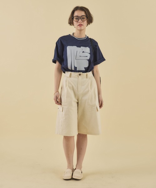 MIRROR STOKE（ミラーストーク）の「≪WEB限定≫【新色追加】MS LOGO TSHIRT/ミラーストークロゴティーシャツ（Tシャツ/カットソー・レディース・ネイビー/オフホワイト/ホワイト×ブラック/ホワイト×シルバー・MEDIUM）」の5枚目の写真