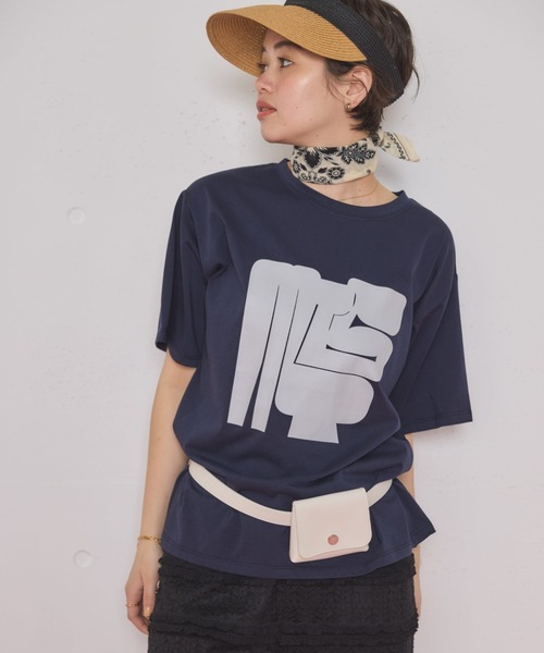 MIRROR STOKE（ミラーストーク）の「≪WEB限定≫【新色追加】MS LOGO TSHIRT/ミラーストークロゴティーシャツ（Tシャツ/カットソー・レディース・ネイビー/オフホワイト/ホワイト×ブラック/ホワイト×シルバー・MEDIUM）」の14枚目の写真