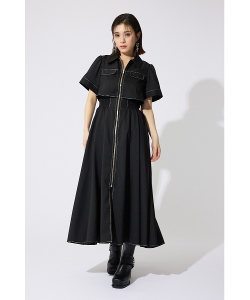 rienda バストフレアワンピース 半袖 夏服 セール】バストギャザーデザインフレアワンピース 半袖 夏服