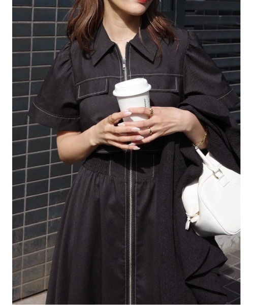 リエンダ　rienda バストフレアワンピース rienda｜【AKB48 千葉恵里さん着用】バストフレアワンピース