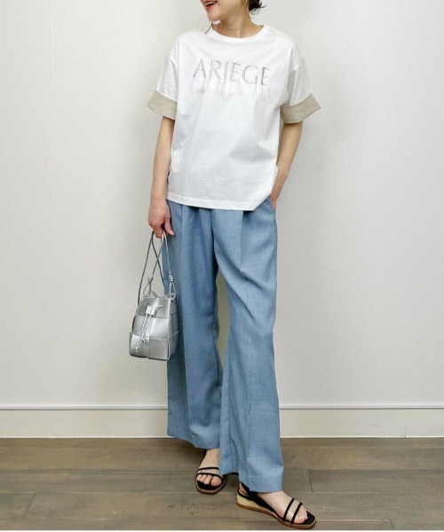 PICCIN（ピッチン）の「ウエストリボンハイウエストパンツ（その他パンツ・レディース・ブラック/サックスブルー/オフホワイト・M/L）」の10枚目の写真