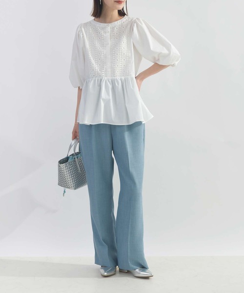 PICCIN（ピッチン）の「ウエストリボンハイウエストパンツ（その他パンツ・レディース・ブラック/サックスブルー/オフホワイト・M/L）」の4枚目の写真