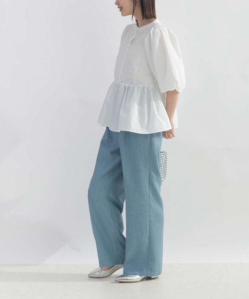 PICCIN（ピッチン）の「ウエストリボンハイウエストパンツ（その他パンツ・レディース・ブラック/サックスブルー/オフホワイト・M/L）」の5枚目の写真