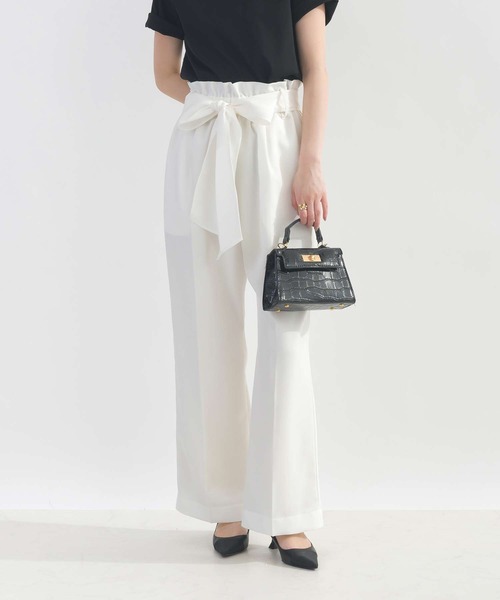 PICCIN（ピッチン）の「ウエストリボンハイウエストパンツ（その他パンツ・レディース・ブラック/サックスブルー/オフホワイト・M/L）」の12枚目の写真