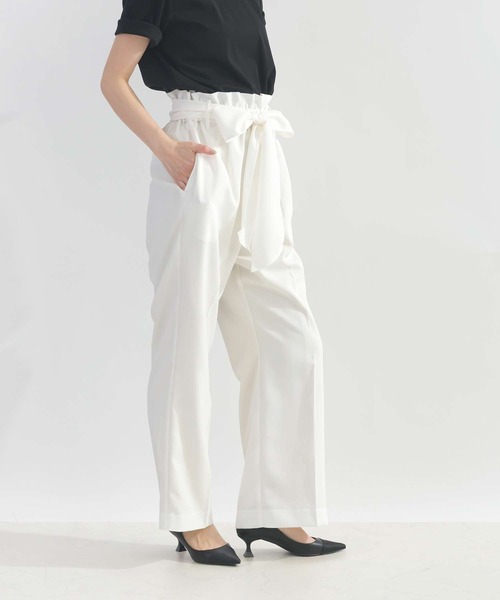 PICCIN（ピッチン）の「ウエストリボンハイウエストパンツ（その他パンツ・レディース・ブラック/サックスブルー/オフホワイト・M/L）」の13枚目の写真