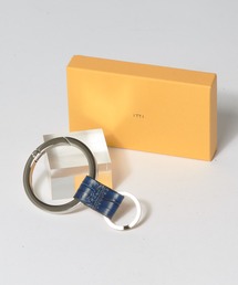 CALEE/キャリー STUDS&KNITTING LEATHER LONG KEY RING キーリング