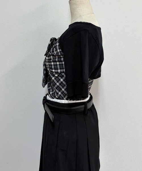 NOMAE リボンキャミセットトップス 黒 NOMAE（ノーマエ）の「リボンキャミセットトップス（シャツ/ブラウス
