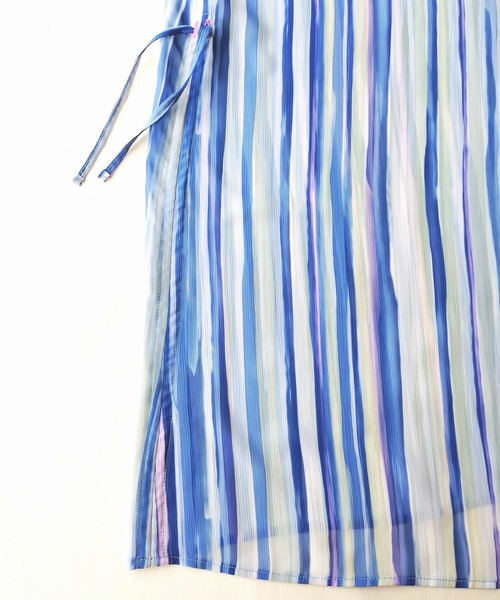 Q(キュー)の「ニュアンスプリントスキッパーワンピース(ワンピース・レディース・ブラウン系その他/ブルー系その他・MEDIUM)」の12枚目の写真