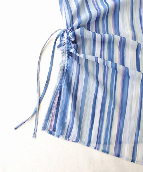 Q(キュー)の「ニュアンスプリントスキッパーワンピース(ワンピース・レディース・ブラウン系その他/ブルー系その他・MEDIUM)」の13枚目の写真