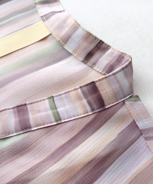 Q(キュー)の「ニュアンスプリントスキッパーワンピース(ワンピース・レディース・ブラウン系その他/ブルー系その他・MEDIUM)」の7枚目の写真