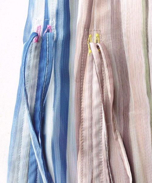 Q(キュー)の「ニュアンスプリントスキッパーワンピース(ワンピース・レディース・ブラウン系その他/ブルー系その他・MEDIUM)」の10枚目の写真