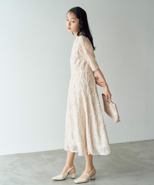 haremode（ハレモード）の「アーチ刺繍レースドレス（ドレス・レディース・グレー/ベージュ/ブラック・M/S）」の19枚目の写真