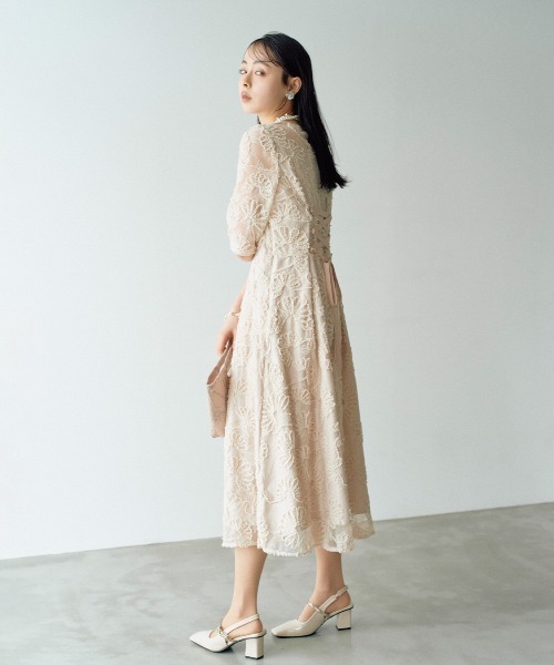 haremode（ハレモード）の「アーチ刺繍レースドレス（ドレス・レディース・グレー/ベージュ/ブラック・M/S）」の22枚目の写真