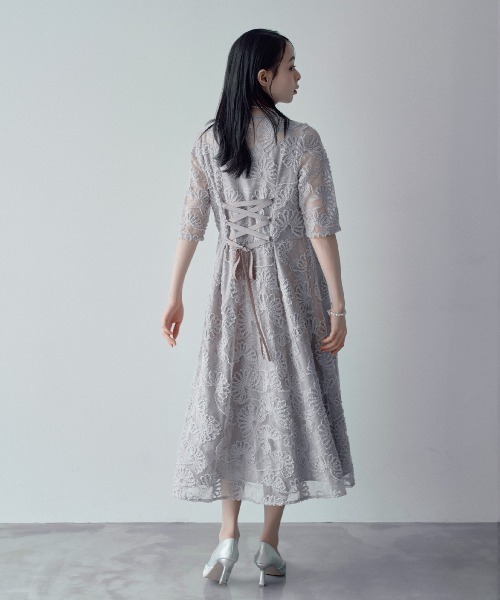 アーチ刺繍レース パーティードレス オケージョンドレス（ドレス