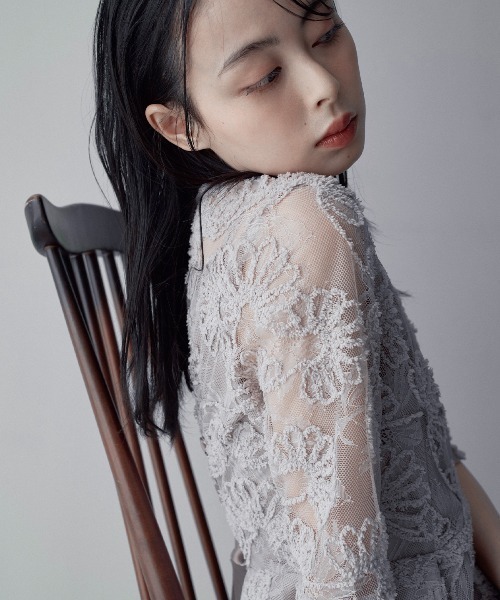 haremode（ハレモード）の「アーチ刺繍レースドレス（ドレス・レディース・グレー/ベージュ/ブラック・M/S）」の17枚目の写真