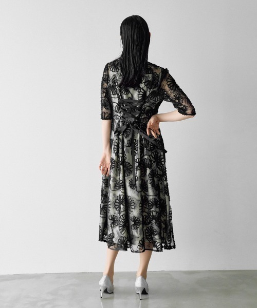 haremode（ハレモード）の「アーチ刺繍レースドレス（ドレス・レディース・グレー/ベージュ/ブラック・M/S）」の16枚目の写真