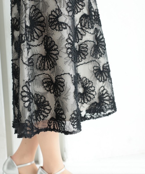 haremode（ハレモード）の「アーチ刺繍レースドレス（ドレス・レディース・グレー/ベージュ/ブラック・M/S）」の10枚目の写真