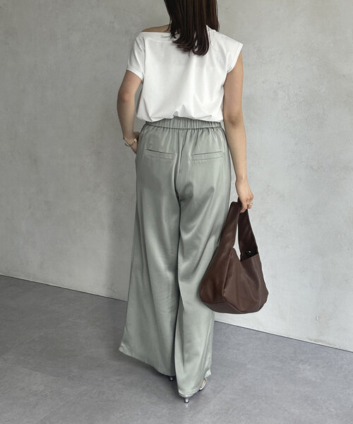 Thevon（ゼボン）の「刺繍ロゴボートネックフレンチT（Tシャツ/カットソー・レディース・チャコールグレー/オフホワイト/ブラウン・FREE）」の14枚目の写真