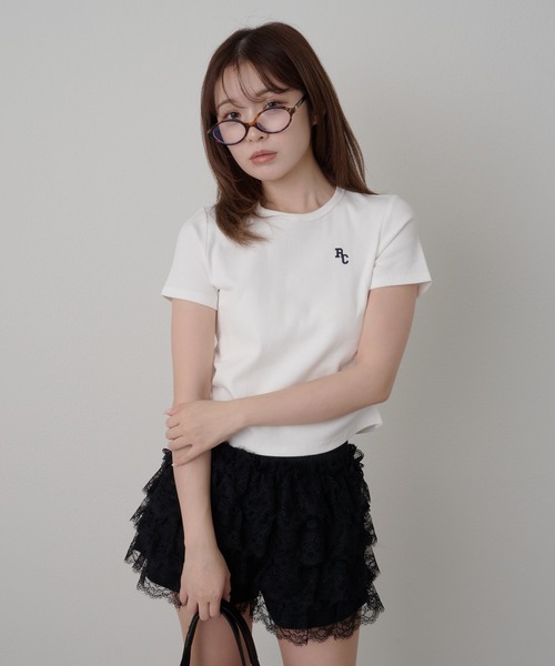 RAY CASSIN（レイカズン）の「ボリュームフリルレースショートパンツ（その他パンツ・レディース・ホワイト/ブラック・FREE）」の13枚目の写真