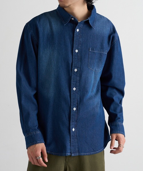 MAGASIN DE MODE Brew(マガジンデモードブリュー)の「【MAGASIN DE MODE Brew】6.5oz デニム 長袖シャツ STS(シャツ/ブラウス・メンズ・ブルー/マルチ/ネイビー系1・M/L/LL)」の2枚目の写真