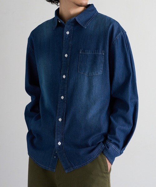 MAGASIN DE MODE Brew(マガジンデモードブリュー)の「【MAGASIN DE MODE Brew】6.5oz デニム 長袖シャツ STS(シャツ/ブラウス・メンズ・ブルー/マルチ/ネイビー系1・M/L/LL)」の11枚目の写真