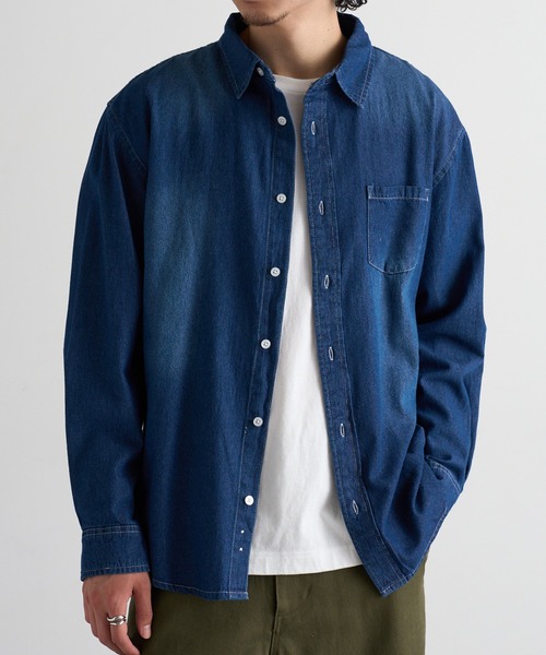 MAGASIN DE MODE Brew(マガジンデモードブリュー)の「【MAGASIN DE MODE Brew】6.5oz デニム 長袖シャツ STS(シャツ/ブラウス・メンズ・ブルー/マルチ/ネイビー系1・M/L/LL)」の13枚目の写真