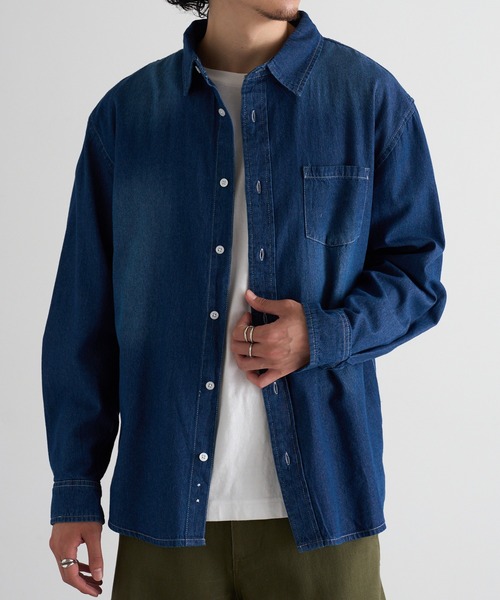 MAGASIN DE MODE Brew(マガジンデモードブリュー)の「【MAGASIN DE MODE Brew】6.5oz デニム 長袖シャツ STS(シャツ/ブラウス・メンズ・ブルー/マルチ/ネイビー系1・M/L/LL)」の14枚目の写真