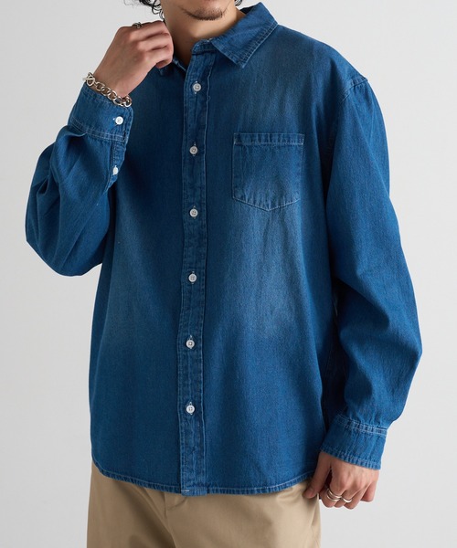 MAGASIN DE MODE Brew(マガジンデモードブリュー)の「【MAGASIN DE MODE Brew】6.5oz デニム 長袖シャツ STS(シャツ/ブラウス・メンズ・ブルー/マルチ/ネイビー系1・M/L/LL)」の5枚目の写真