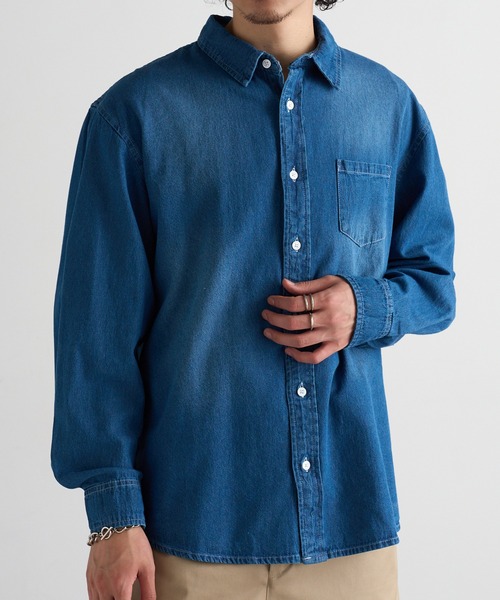 MAGASIN DE MODE Brew(マガジンデモードブリュー)の「【MAGASIN DE MODE Brew】6.5oz デニム 長袖シャツ STS(シャツ/ブラウス・メンズ・ブルー/マルチ/ネイビー系1・M/L/LL)」の4枚目の写真