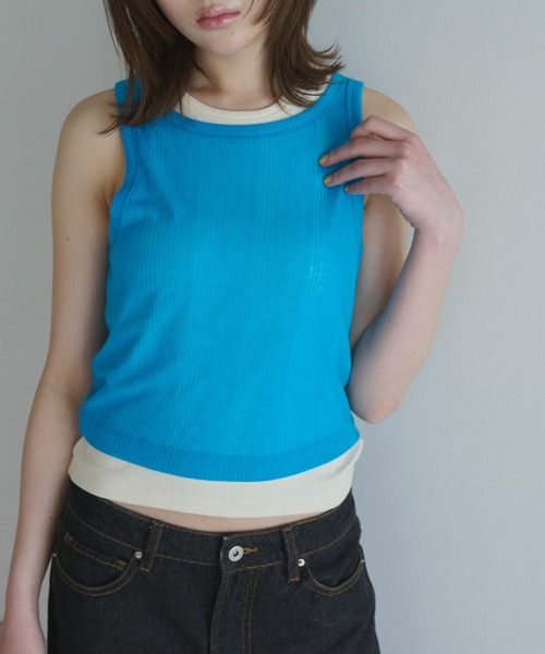 セール】layered color tank/レイヤードカラータンク（タンク