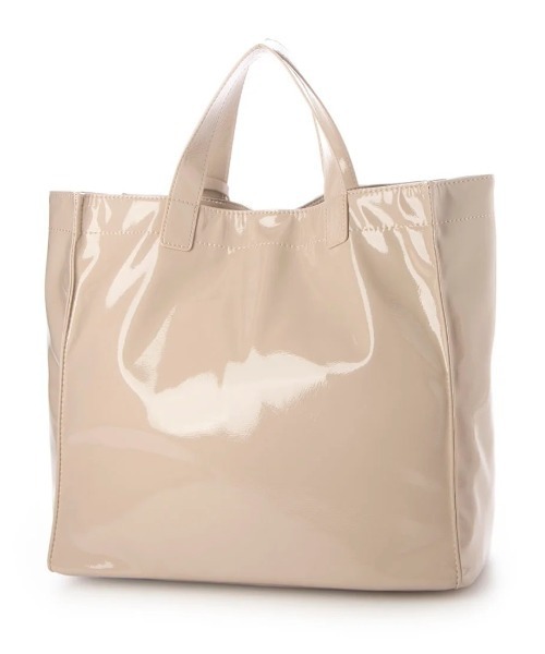 cache cache(カシュ カシュ)の「cachecache カシュカシュ ソフトエナメルショッパーバッグ(トートバッグ・レディース・グリーン/レオパード/ベージュ/ホワイト/アイボリー/ブラック・FREE)」の10枚目の写真