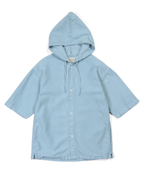 The DUFFER of ST.GEORGE(ザダファーオブセントジョージ)の「UNCUT CORDUROY S/S SHIRT PARKA:セットアップ アンカットコーデュロイ 半袖シャツパーカー(シャツ/ブラウス・メンズ・ライトブルー/ブラック・LARGE/MEDIUM/X-LARGE)」の10枚目の写真