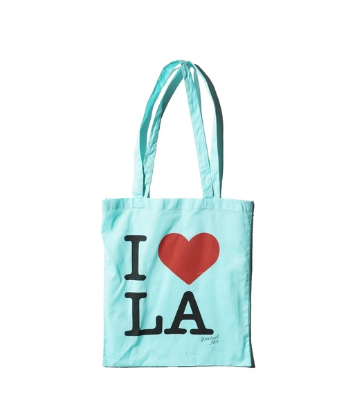 THRIFTY LOOK(スリフティールック)の「THRIFTY LOOK / スリフティールック "I LOVE LA" COTTON TOTE BAG グラフィック トートバッグ(トートバッグ・メンズ・ピンク/ミント/ライトパープル・ONE SIZE)」の6枚目の写真