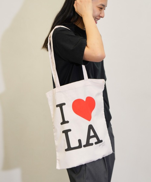 THRIFTY LOOK(スリフティールック)の「THRIFTY LOOK / スリフティールック "I LOVE LA" COTTON TOTE BAG グラフィック トートバッグ(トートバッグ・メンズ・ピンク/ミント/ライトパープル・ONE SIZE)」の21枚目の写真