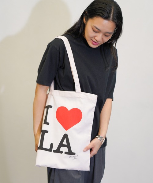 THRIFTY LOOK(スリフティールック)の「THRIFTY LOOK / スリフティールック "I LOVE LA" COTTON TOTE BAG グラフィック トートバッグ(トートバッグ・メンズ・ピンク/ミント/ライトパープル・ONE SIZE)」の22枚目の写真