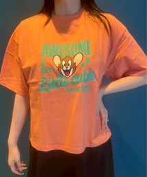 【TOM & JERRY/トムとジェリー】天竺 プリント WIDEシルエット 半袖Tシャツ