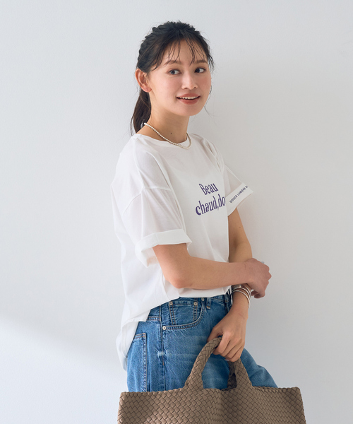 Rouge vif Anna(ルージュヴィフアンナ)の「ターンバックロゴTシャツ(Tシャツ/カットソー・レディース・パープル/チャコールグレー・フリー)」の16枚目の写真