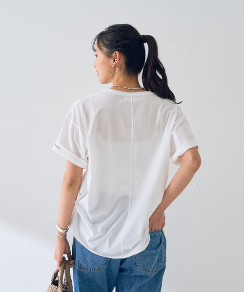 Rouge vif Anna(ルージュヴィフアンナ)の「ターンバックロゴTシャツ(Tシャツ/カットソー・レディース・パープル/チャコールグレー・フリー)」の17枚目の写真