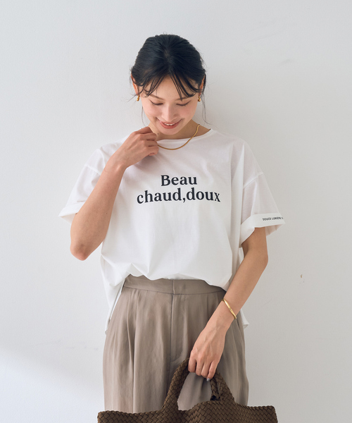 Rouge vif Anna(ルージュヴィフアンナ)の「ターンバックロゴTシャツ(Tシャツ/カットソー・レディース・パープル/チャコールグレー・フリー)」の18枚目の写真