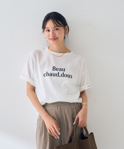 Rouge vif Anna(ルージュヴィフアンナ)の「ターンバックロゴTシャツ(Tシャツ/カットソー・レディース・パープル/チャコールグレー・フリー)」の19枚目の写真