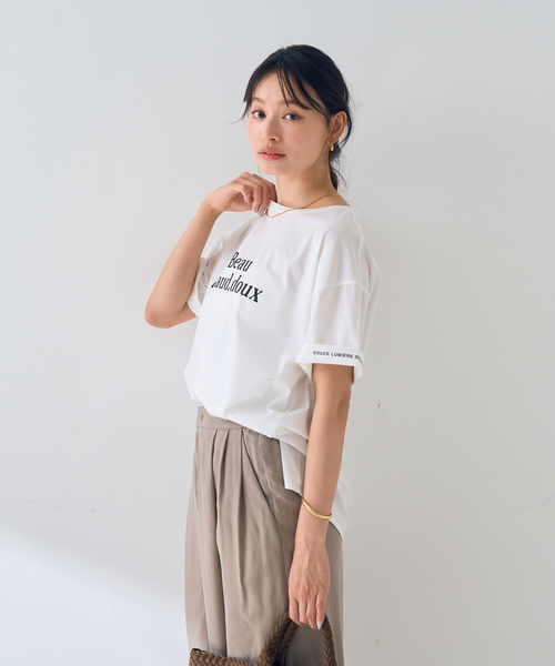Rouge vif Anna(ルージュヴィフアンナ)の「ターンバックロゴTシャツ(Tシャツ/カットソー・レディース・パープル/チャコールグレー・フリー)」の20枚目の写真