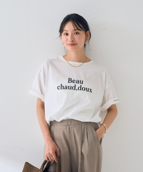 Rouge vif Anna(ルージュヴィフアンナ)の「ターンバックロゴTシャツ(Tシャツ/カットソー・レディース・パープル/チャコールグレー・フリー)」の21枚目の写真
