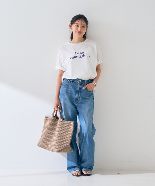 Rouge vif Anna(ルージュヴィフアンナ)の「ターンバックロゴTシャツ(Tシャツ/カットソー・レディース・パープル/チャコールグレー・フリー)」の22枚目の写真