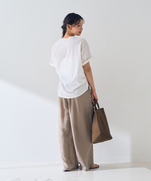 Rouge vif Anna(ルージュヴィフアンナ)の「ターンバックロゴTシャツ(Tシャツ/カットソー・レディース・パープル/チャコールグレー・フリー)」の4枚目の写真