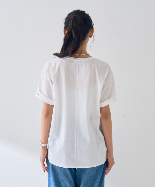 Rouge vif Anna(ルージュヴィフアンナ)の「ターンバックロゴTシャツ(Tシャツ/カットソー・レディース・パープル/チャコールグレー・フリー)」の7枚目の写真