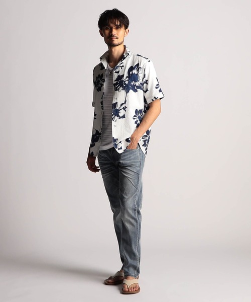 NICOLE CLUB FOR MEN(ニコルクラブフォーメン)の「アラカルトプリント半袖スタンドシャツ(シャツ/ブラウス・メンズ・ストライプ/ホワイト系/ネイビー系/ゼブラ・LARGE/X-LARGE/MEDIUM)」の5枚目の写真