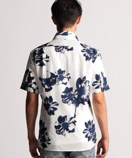 NICOLE CLUB FOR MEN(ニコルクラブフォーメン)の「アラカルトプリント半袖スタンドシャツ(シャツ/ブラウス・メンズ・ストライプ/ホワイト系/ネイビー系/ゼブラ・LARGE/X-LARGE/MEDIUM)」の14枚目の写真