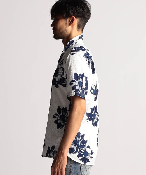 NICOLE CLUB FOR MEN(ニコルクラブフォーメン)の「アラカルトプリント半袖スタンドシャツ(シャツ/ブラウス・メンズ・ストライプ/ホワイト系/ネイビー系/ゼブラ・LARGE/X-LARGE/MEDIUM)」の15枚目の写真